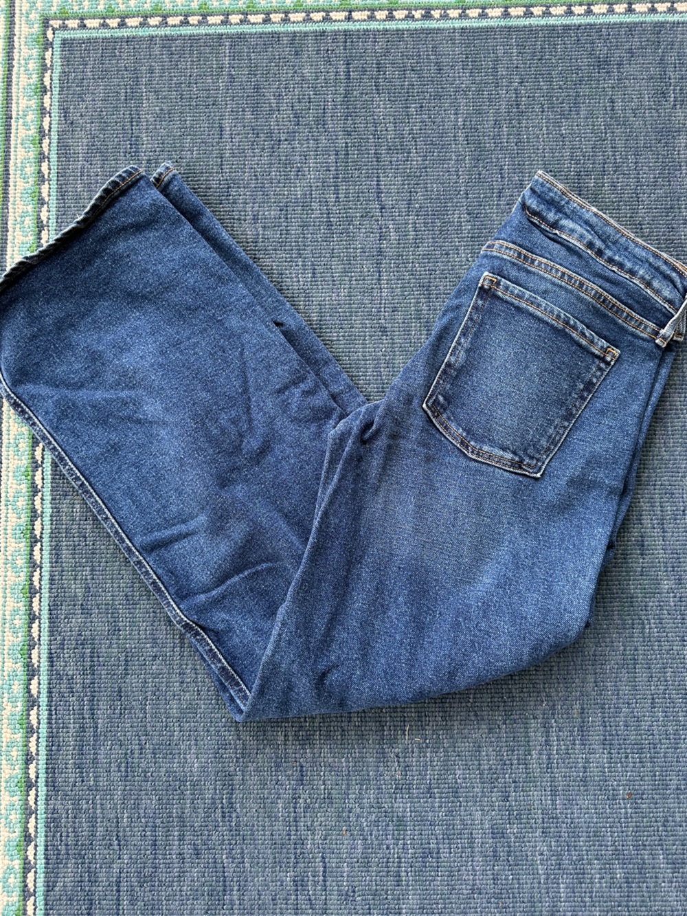 Old Navy thick Mid Rise Wide Leg Blue Denim Jeans size 6 - Picture 2 of 9